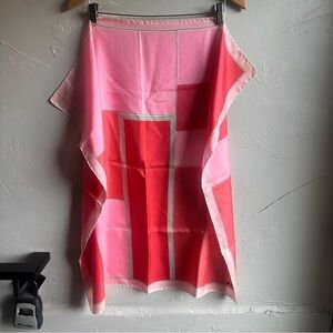 Vintage Vena Silk Scarf Pink Colorblock Parisian Preppy Chic Headscarf Retro